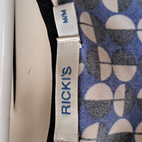 Sz M Royal blue/Black /White Sleeveless stretch polyester summer top - Picture 5 of 5